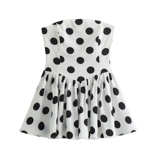 Damen - Ärmelloses rückenfreies Polka Dot-BH-Top - Sommer