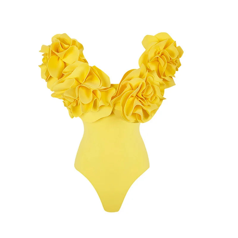 Damen- Bikini- ein Stück Blumendesign Badeanzug-Elasthan-Sommer