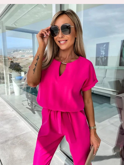 Schmaler Patty Jumpsuit mit fester Farbe