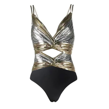 Damen Bikini - Falten, Hohe Taille, Überwurf - Sommer