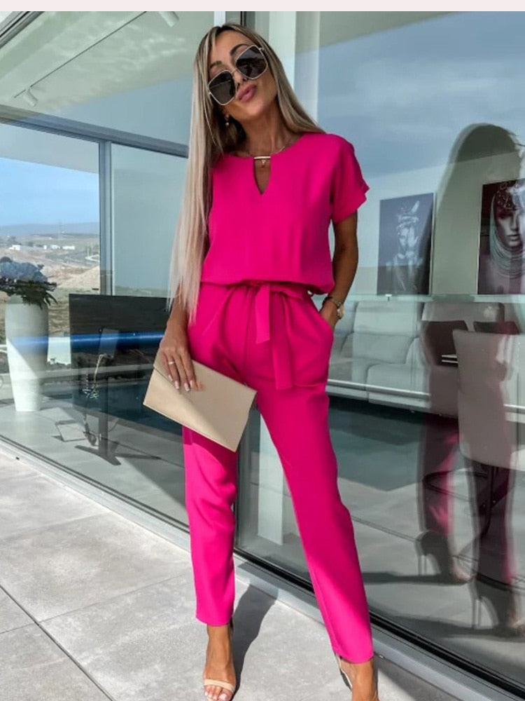 Schmaler Patty Jumpsuit mit fester Farbe