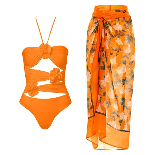 Damen- Bikini- ausgehöhlt- Blumenmuster- Elasthan- Sommer