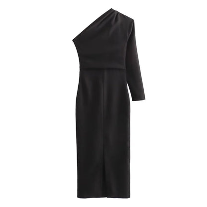 Asymmetrisches French Fit Kleid für Damen - Elegant gerafft - Sommer