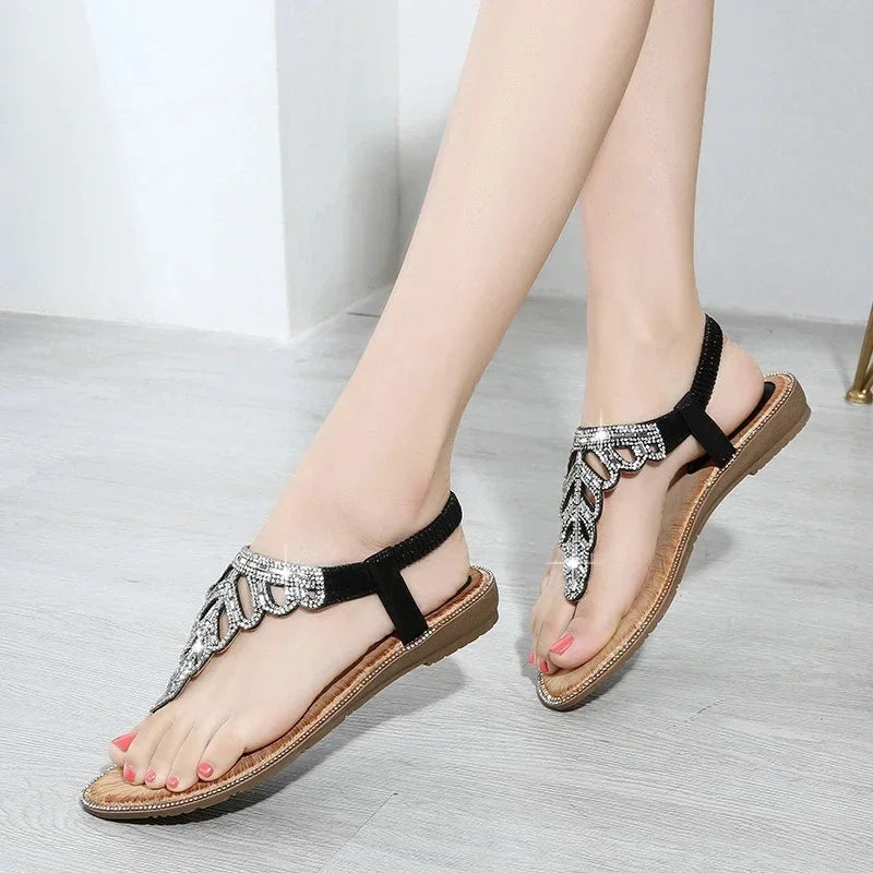 Damen - Sandalen - Sleehakken - Bohemian Crystal - Sommer