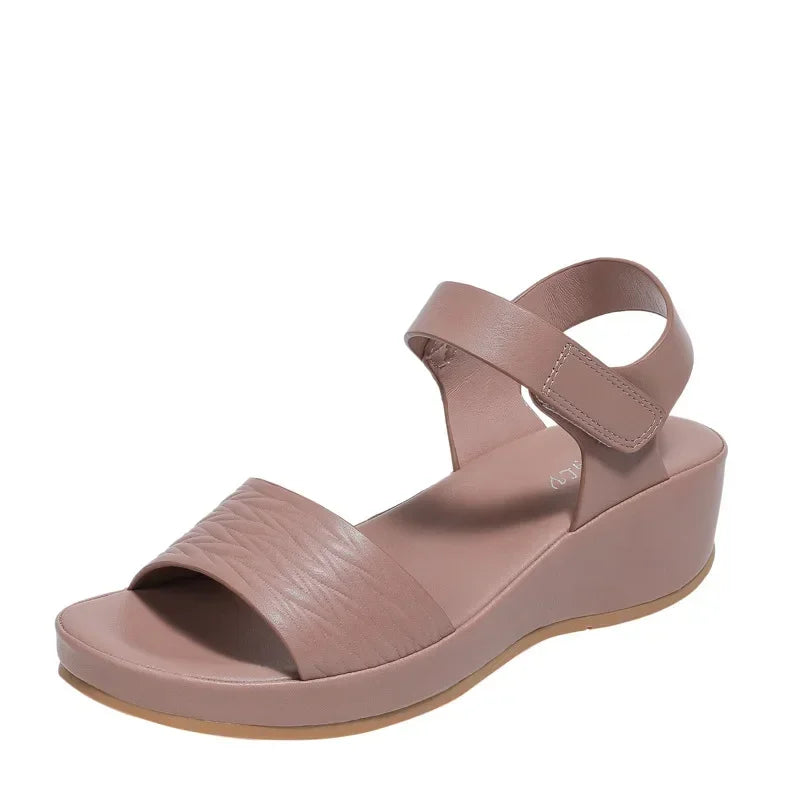 Damen - Sandalen - PU/Gummi - Keilabsatz - Klettverschluss - Sommer