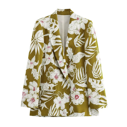 Damen - Jacke und Hose Set - Locker - Floral - Herbst