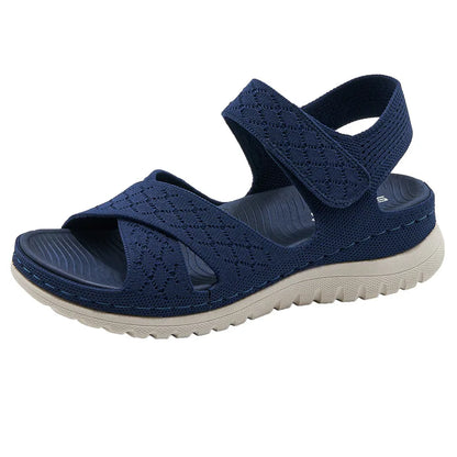 Damen - Sandalen - Canvas/Gummi - Klettverschluss - Fersenriemen - Sommer