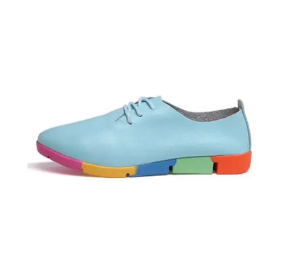 Damen-Schuhe- bunte flache Unterseite- Spaltleder- Sommer