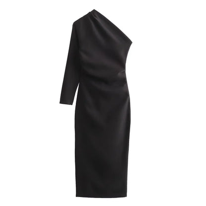 Asymmetrisches French Fit Kleid für Damen - Elegant gerafft - Sommer