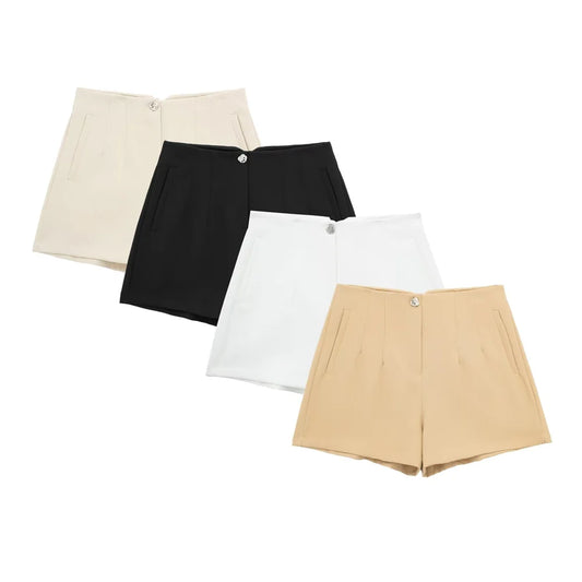 Damen - Shorts - Lässig - Einfarbig - Sommer