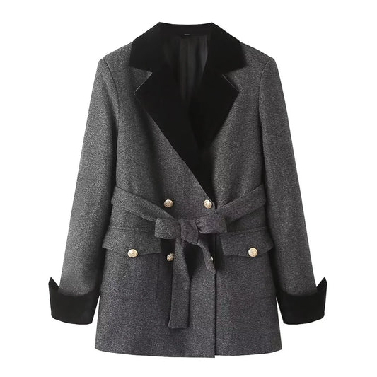 Damen - Panel Coat - Lässig - Mit Gürtel - Herbst