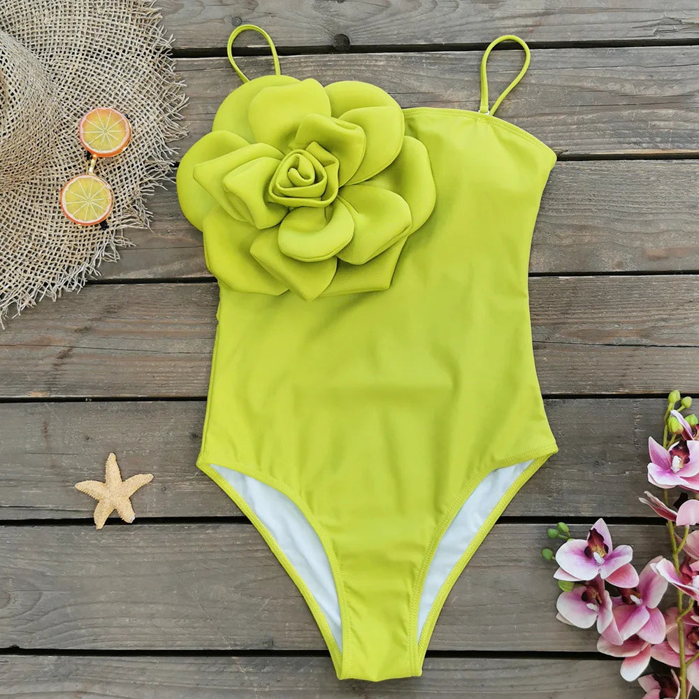 Damen-Bikini – Hohe Taille, Blumenmuster, Überwurf – Sommer