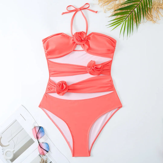 Damen- Bikini- Halfterschnitt- Einteiler- Sommer