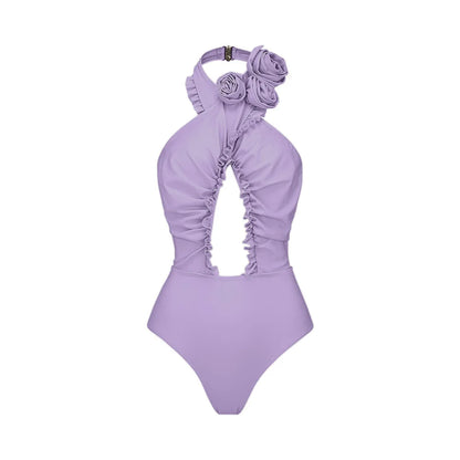 Damen- Bikini- ausgehöhlt- Blumenmuster- Elasthan- Sommer