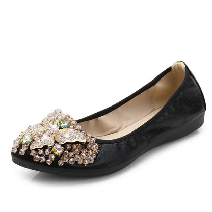 Damen-Sandalen- Strass-Dekor- Slipper- Flach- Echtes Leder- Sommer