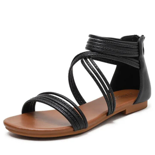 Damen- Sandalen- böhmische Riemchen- flaches Design- Gummi- Sommer