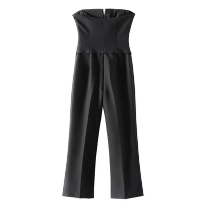 Damen - Jumpsuit - Lässig trägerlos BH Schleife - Slim Fit - Sommer