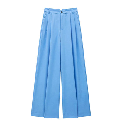 Damen - Hosen - Weites Bein - Einfarbig - Herbst