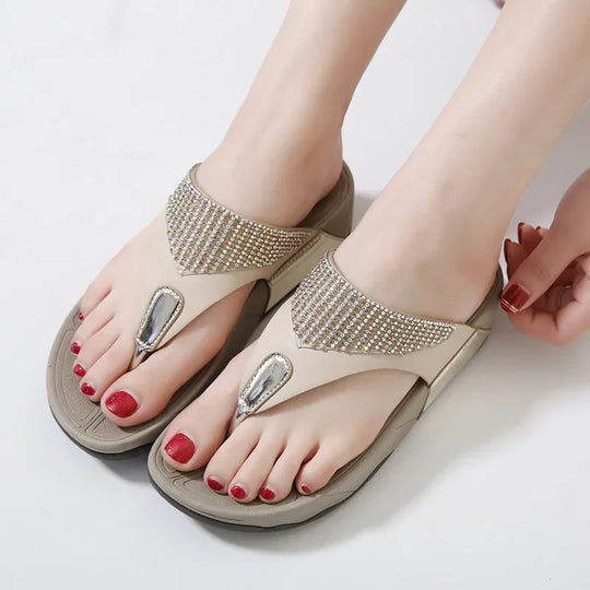 Damen- Sandalen- dicke Hecke- Flip Flop- Gummi- Sommer