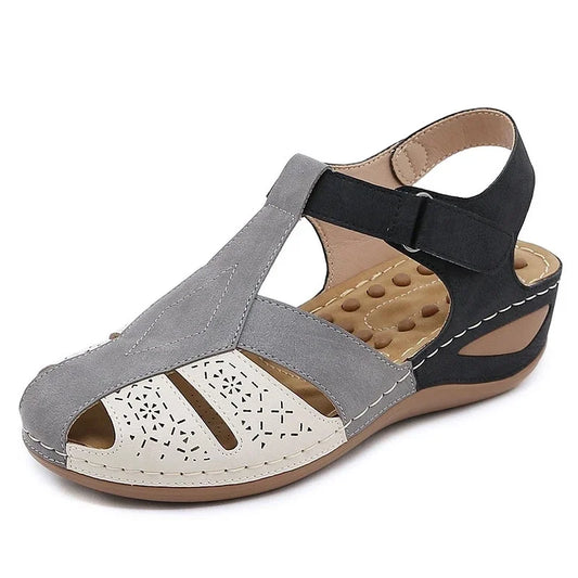 Damen-Sandalen- flache Loafer- orthopädisch- Gummi- Sommer