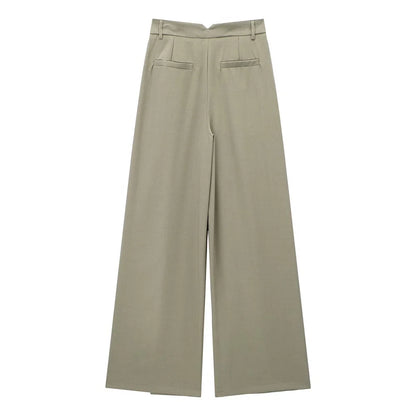 Damen - Hosen - Weites Bein - Einfarbig - Herbst