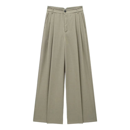 Damen - Hosen - Weites Bein - Einfarbig - Herbst
