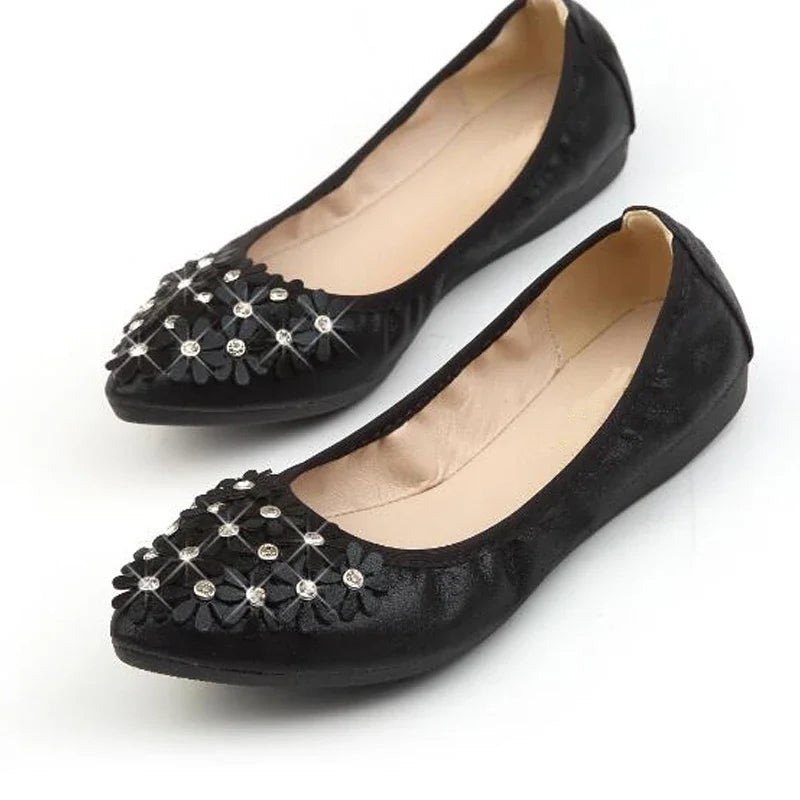 Damen - Schuhe - PU/Gummi - Flats - Spitze Schuhspitze - Strass - Sommer