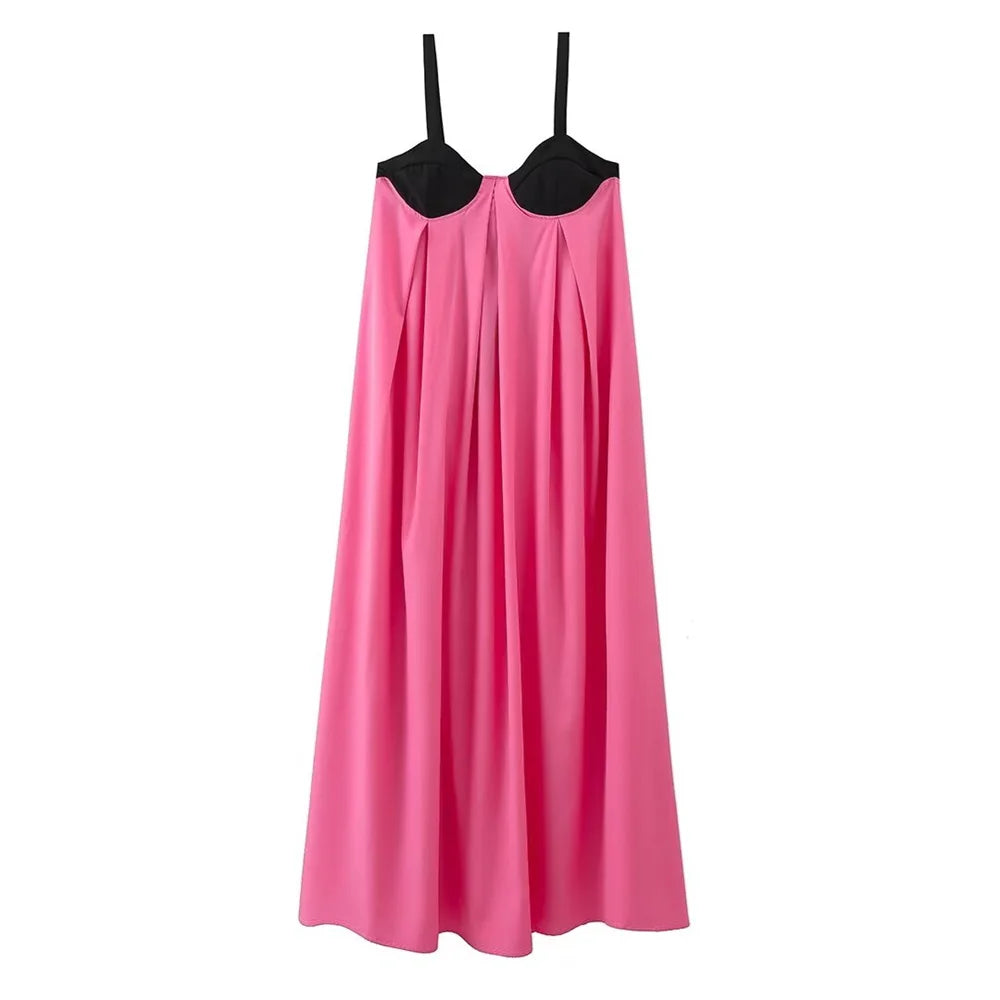 Damen-Kleid-Spaghetti-Träger-Sleeveless-übergroß-Sommer