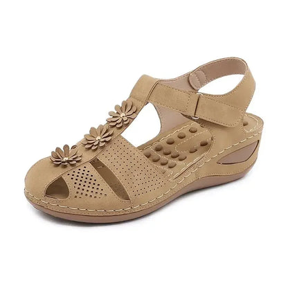 Damen - Sandalen - Keilabsatz - Klett - Sommer