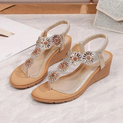 Damen- Sandalen- böhmisches Strassdesign- Gummi- Sommer