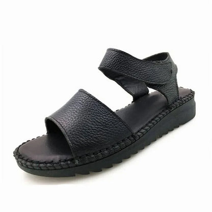 Damen - Sandalen - Echt Leder/Gummi - Nähdesign - Sommer