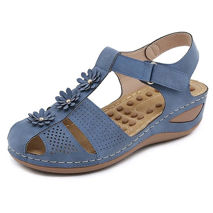 Damen - Sandalen - Keilabsatz - Klett - Sommer