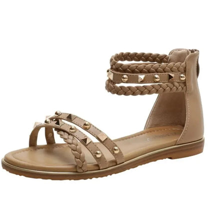 Damen - Sandalen - PU - Gladiator Style - Reißverschluss - Flach - Sommer