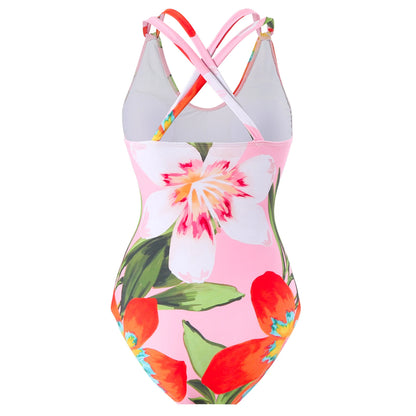 Damen - Bikini-Set mit Vintage-Druck - Monokini mit Rock - Sommer