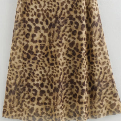 Damen - Kleid - Polyester - Sexy offener Rücken Animal Print Seidennetz - Sommer