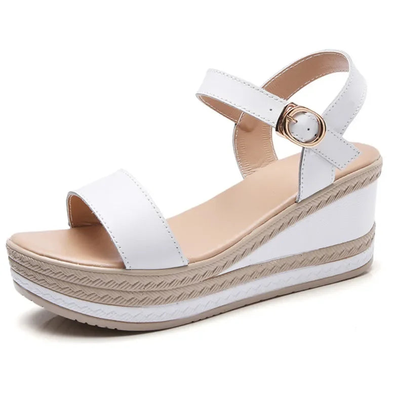 Damen - Sandalen - PU - Keilabsatz - T-Riemen mit Schnalle - Sommer