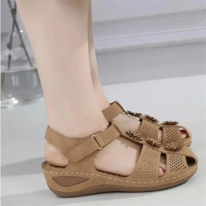 Damen - Sandalen - Keilabsatz - Klett - Sommer