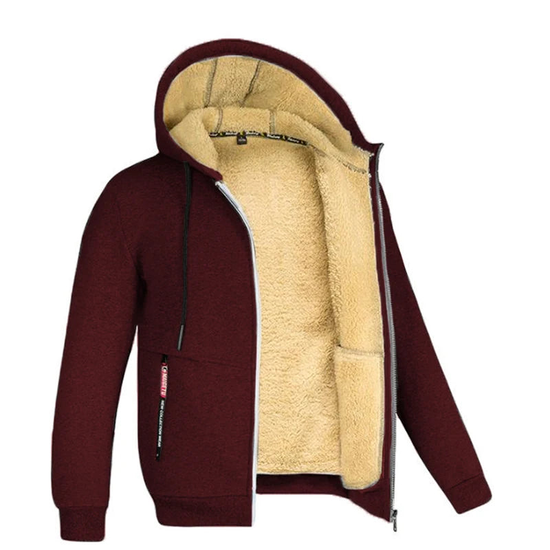 Männer - Jacke - Fleece mit Tarnmuster - Dicke Kapuze - Winter