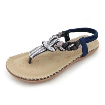 Damen - Flache Sandalen - Bohemian Diamond - Strandpantoffeln - Sommer