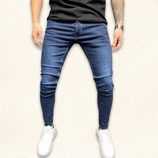 Hellblaue gerade geschnittene Slim Fit Herrenjeans für Streetfashion