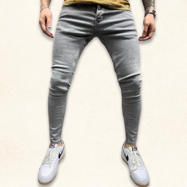 Hellblaue gerade geschnittene Slim Fit Herrenjeans für Streetfashion