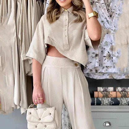 Karine unifarbenes Streetwear Freizeit Set