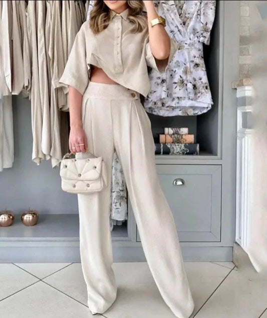 Karine unifarbenes Streetwear Freizeit Set