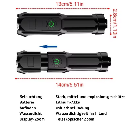 Wiederaufladbarer Scheinwerfer: Tragbare High-Power-LED-Arbeitsleuchte für Camping