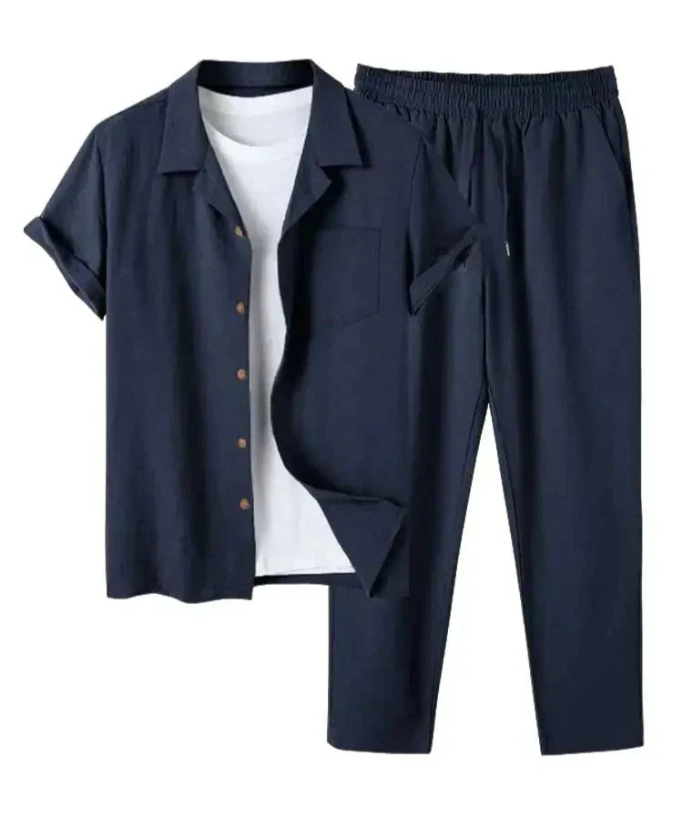 Trendiges Set im Vintage-Stil mit kurzen Ärmeln