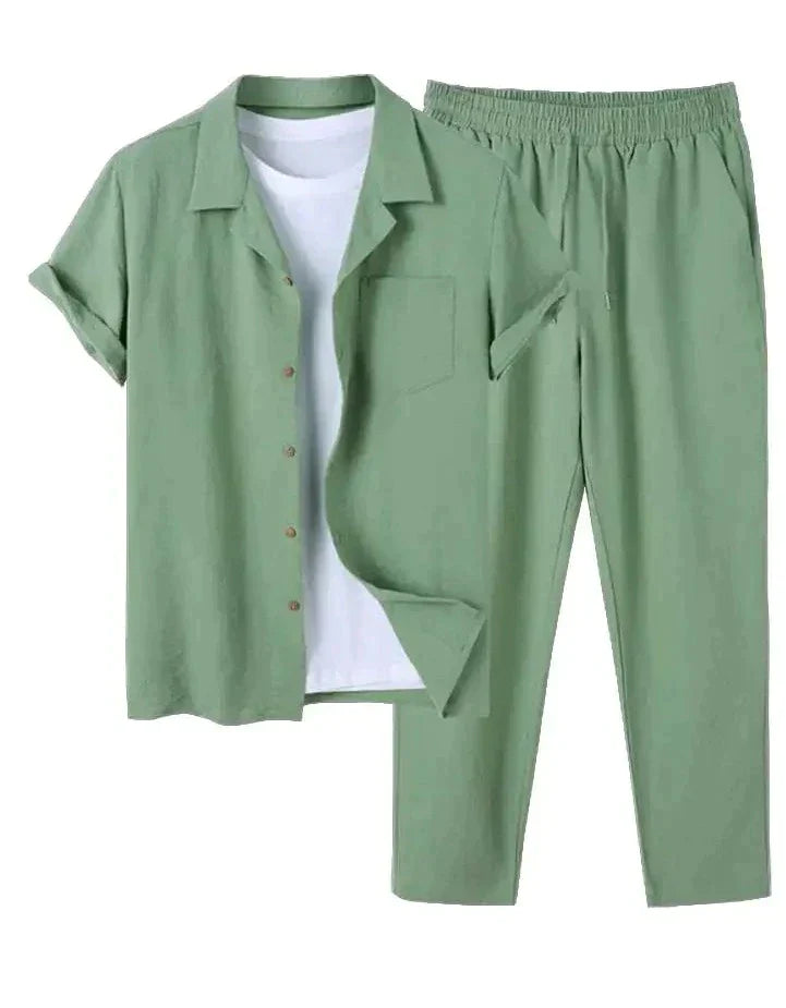 Trendiges Set im Vintage-Stil mit kurzen Ärmeln
