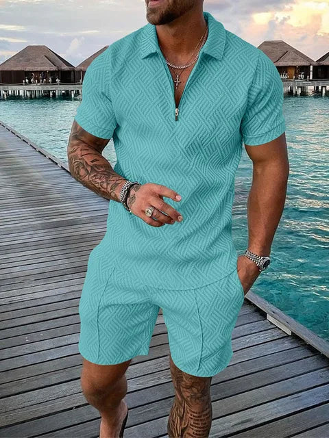 Cooles Sommeroutfit mit Reißverschluss für Männer