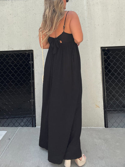 Locker schlichter Jumpsuit mit einfarbigem Stil