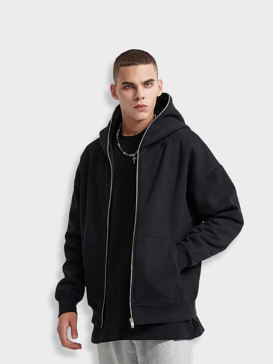 Männer - Kapuzenpulli - Fleece mit durchgehendem Reißverschluss - Lose Casual Streetwear - Winter