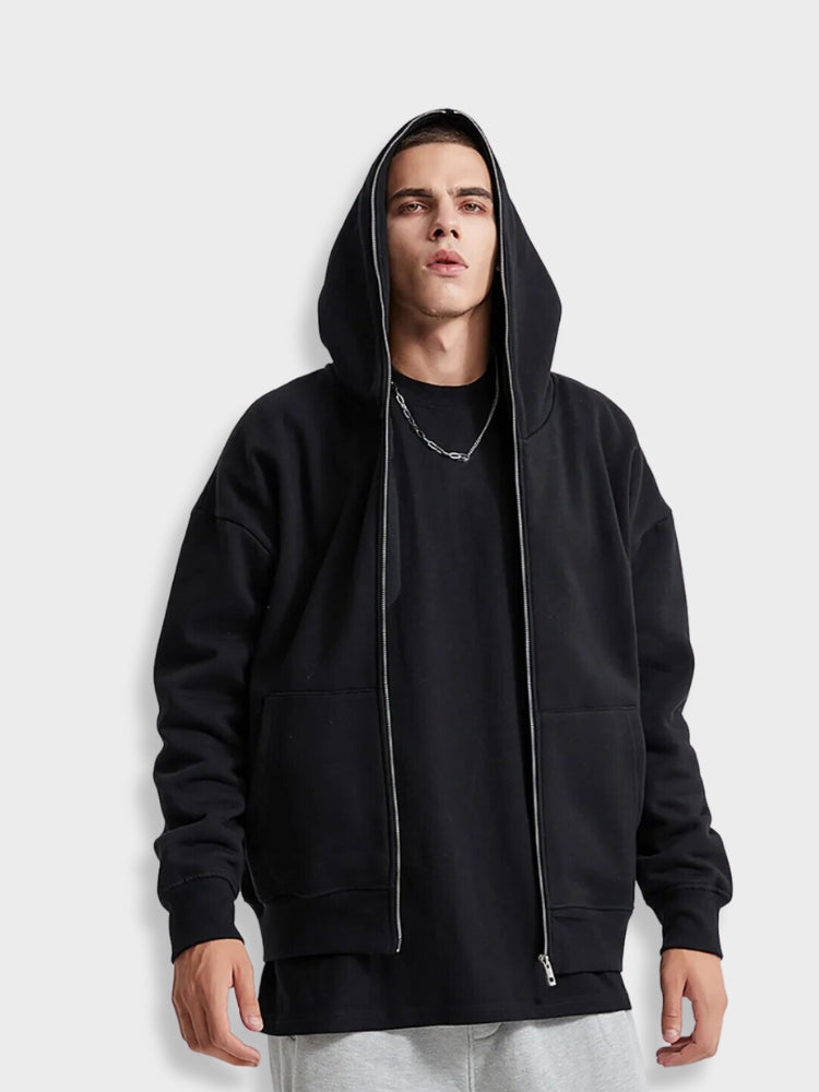 Männer - Kapuzenpulli - Fleece mit durchgehendem Reißverschluss - Lose Casual Streetwear - Winter